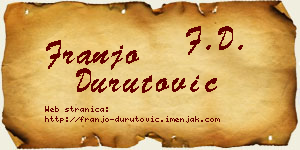 Franjo Durutović vizit kartica